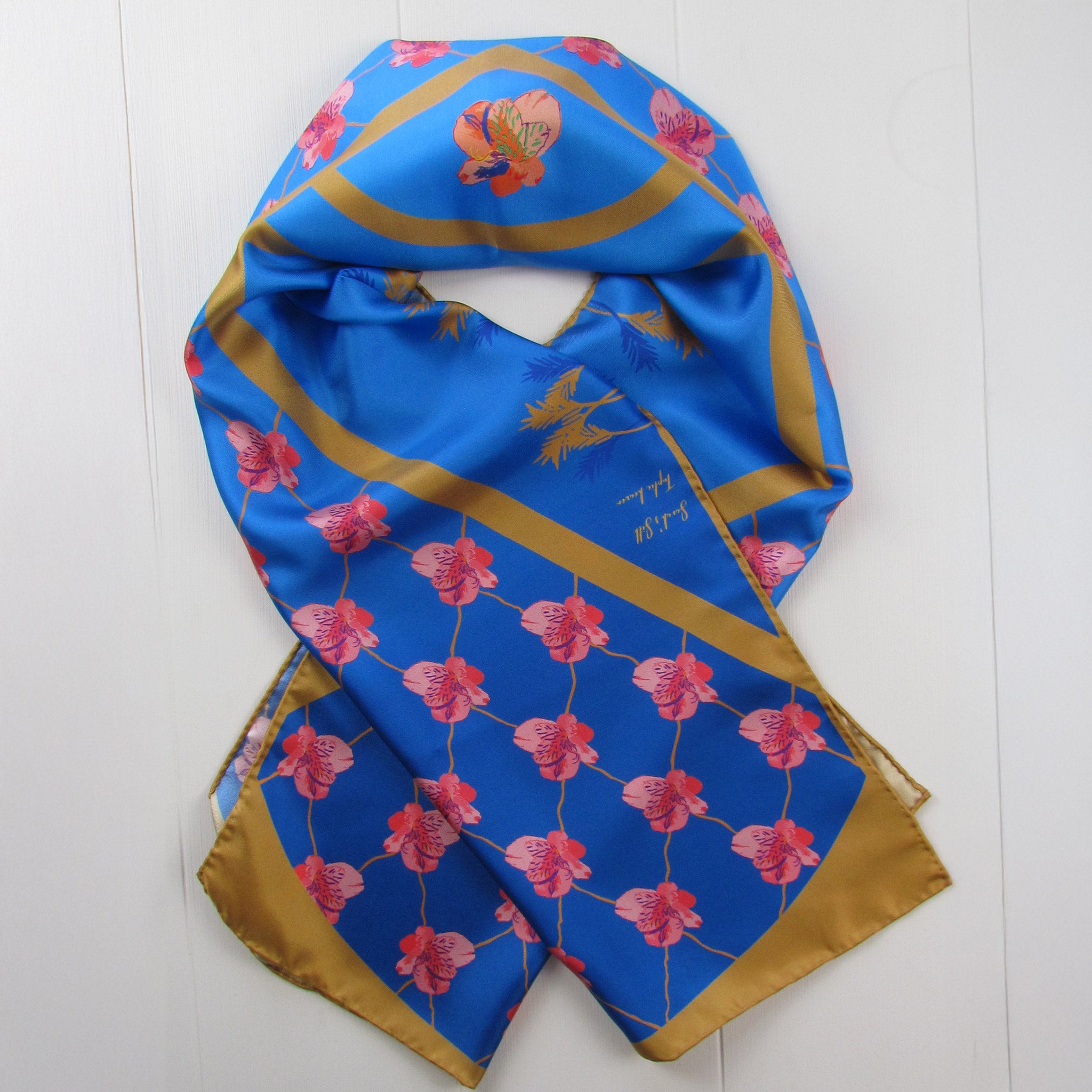 Saffire garden - silk scarf